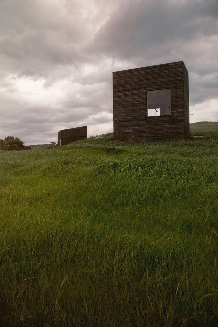 Eyrie Houses: Two Houses Each is Barely Larger Than Four Sheets of Plywood