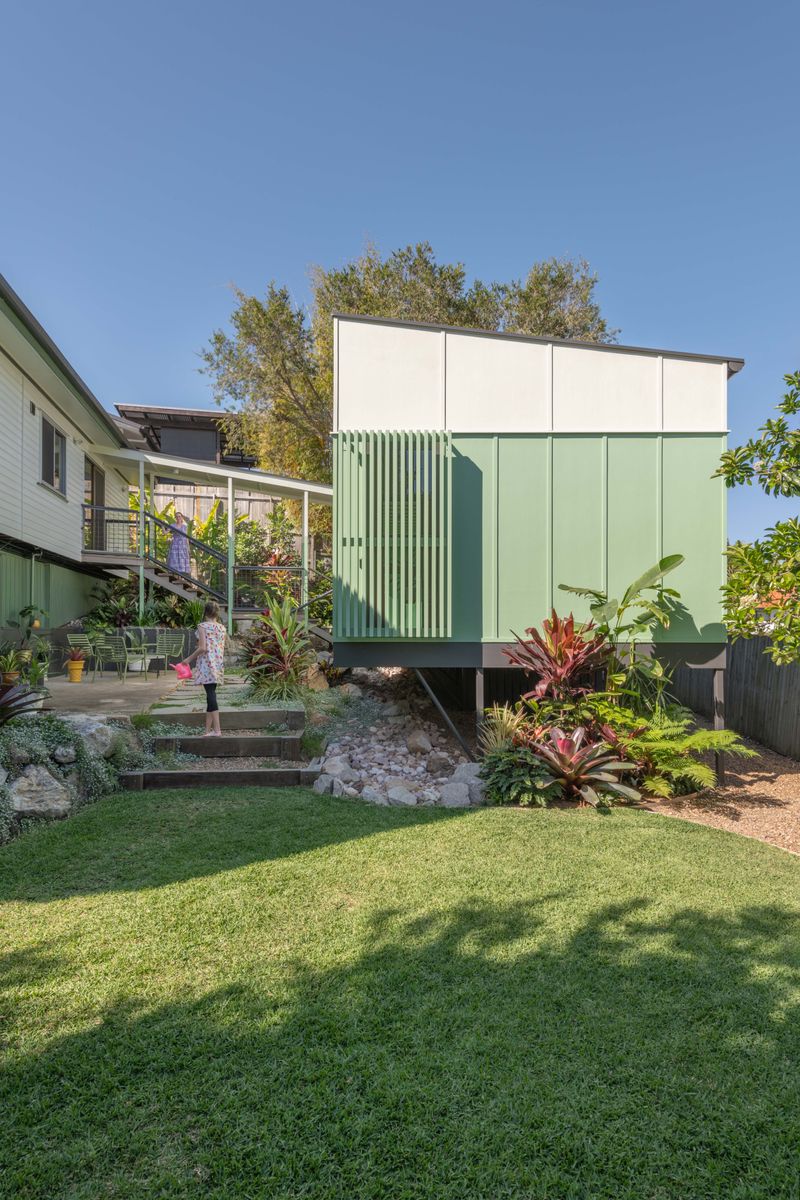 View of Discover how this family created a holiday cabin in their backyard...