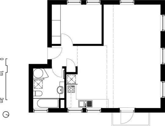 Flinders Lane Space Efficient Apartment Existing Plan