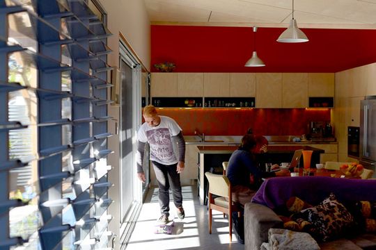 Islington House concrete floor is perfect for skate boarding