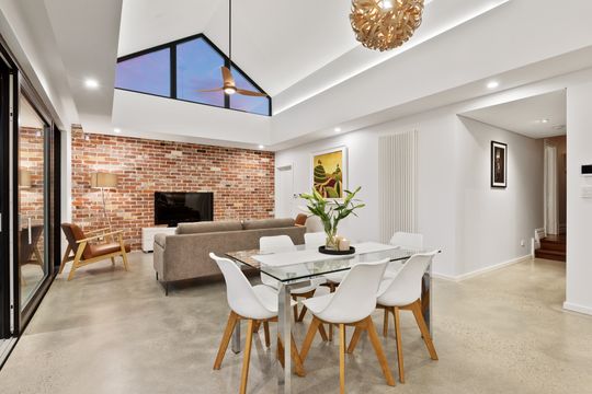 A Unique Vaulted Ceiling and Clerestory Windows Bring in the Light