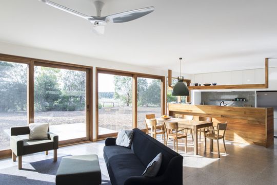 Leura Lane House living and dining areas receive a lot of natural light