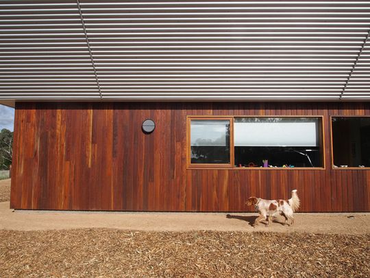 Leura Lane House's sugar gum cladding will eventually fade to gray