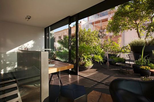 Small House office and balcony garden