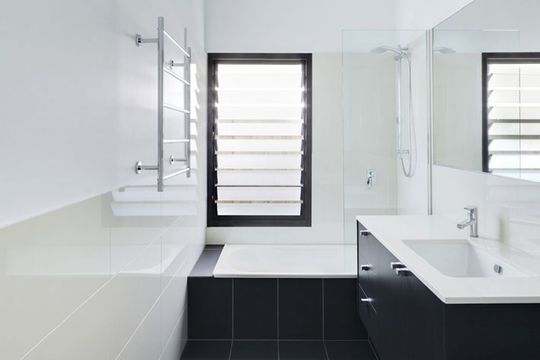 Yarra Street House new black and white bathroom